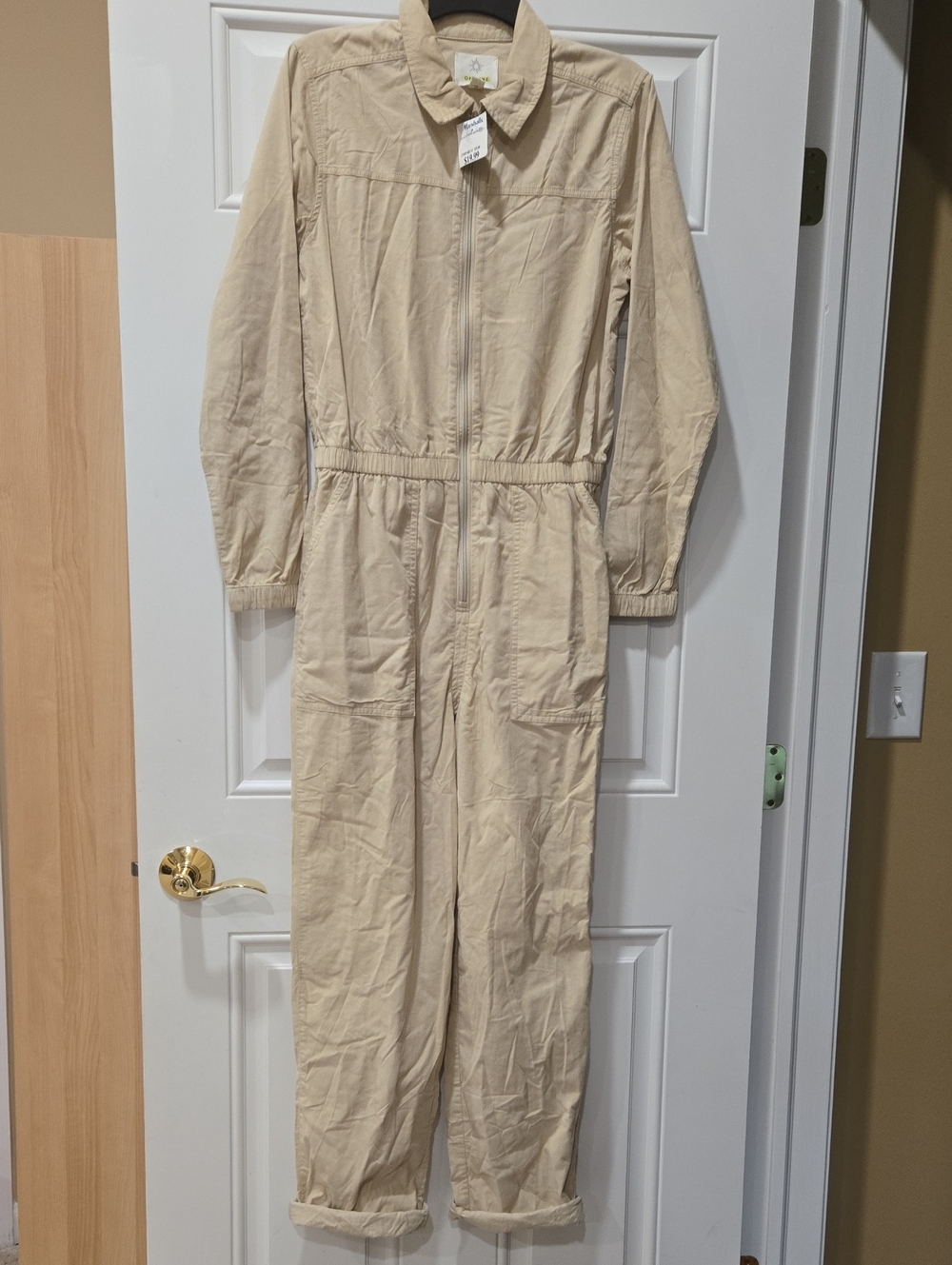 Womens Offline By Aerie Beige/Tan Utility One-Piece Jumpsuit